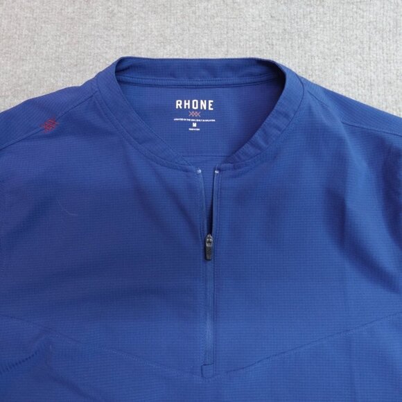 Rhone Sweater Medium Blue 1/4 Zip Blade Collar M19 Approach Air - Picture 1 of 9